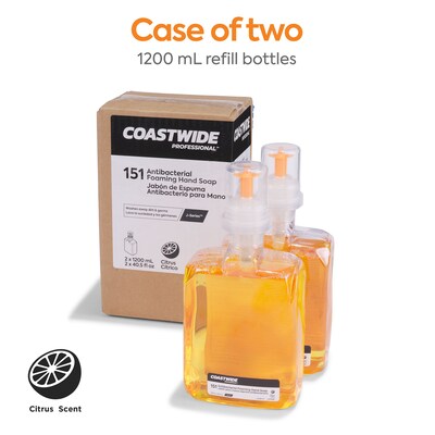 Coastwide Professional™ J-Series Antibacterial Foam Hand Soap, Citrus, 1200 mL, 2/Carton (CWJSR-CIT)