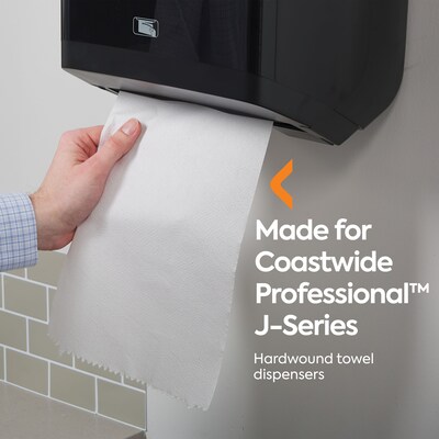 Coastwide Professional™ J-Series Hardwound Paper Towels, 1-ply, 800 ft./Roll, 6 Rolls/Carton (CWJHT-WHT)