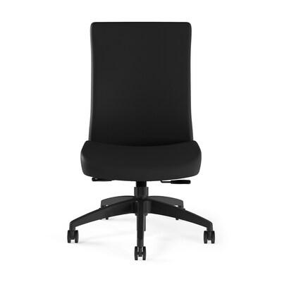 Union & Scale™ Workplace2.0™ Task Chair Upholstered, Armless, Black Vinyl Synchro Tilt (54167)