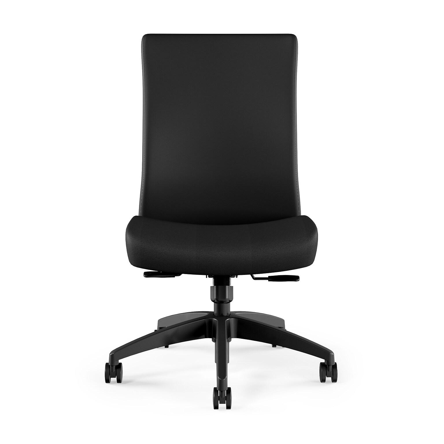 Union & Scale™ Workplace2.0™ Task Chair Upholstered, Armless, Black Fabric, Synchro Tilt (54165)