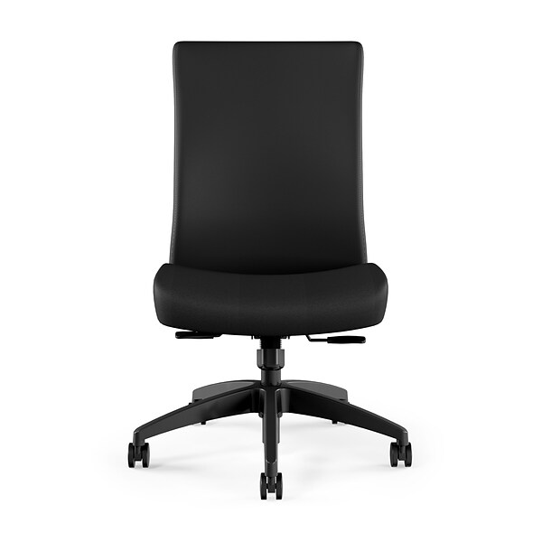 Union & Scale™ Workplace2.0™ Task Chair Upholstered, Armless, Black Fabric, Synchro Tilt (54165)