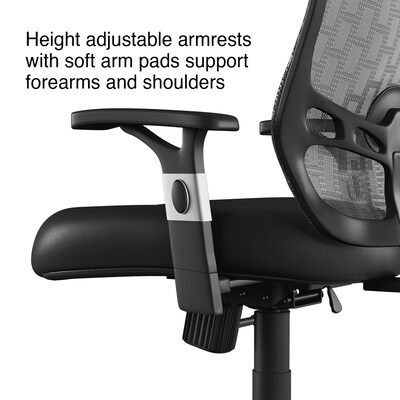 Quill Brand® Corvair Mesh Back Luxura Faux Leather Computer and Desk Chair, Black (23097)