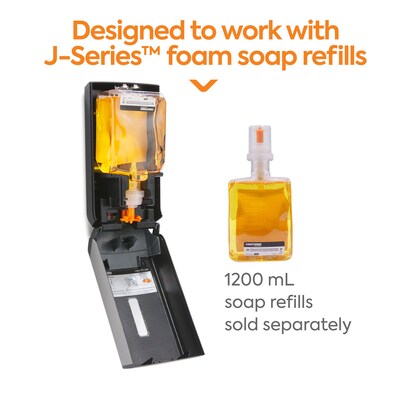 Coastwide Professional™ J-Series Wall Mounted Hand Soap Dispenser, Black/Metallic (CWJMS-S-CC)