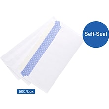 Quill Brand EasyClose Security Tinted #10 Business Envelopes, 4 1/8 x 9 1/2, White, 500/Box (30164