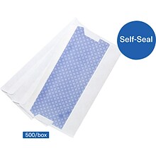 Quill Brand Self Seal Security Tinted #10 Business Envelope, 4 1/8 x 9 1/2, White, 500/Box (301644