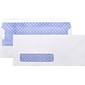 Quill Brand Self Seal Security Tinted #10 Left Window Envelope, 4 1/8 x 9 1/2, White Wove, 500/Box