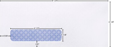 Quill Brand Self Seal Security Tinted #10 Left Window Envelope, 4 1/8 x 9 1/2, White Wove, 500/Box