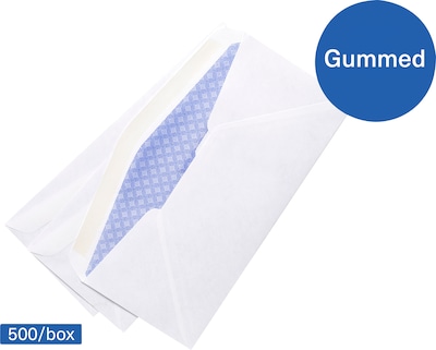Quill Brand Security Tinted #10 Double Window Envelopes, 4 1/8" x 9 1/2", White Wove, 500/Box (3016430)