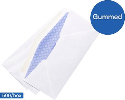 Quill Brand Security Tinted #10 Double Window Envelopes, 4 1/8 x 9 1/2, White Wove, 500/Box (30164