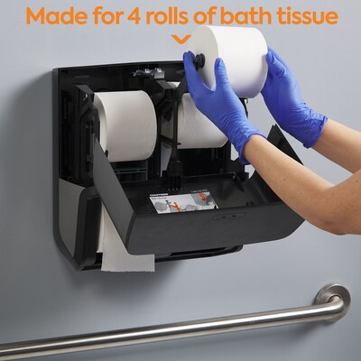 Coastwide Professional™ J-Series Quad Bath Tissue Dispenser, Black (CWJ4BT-B)