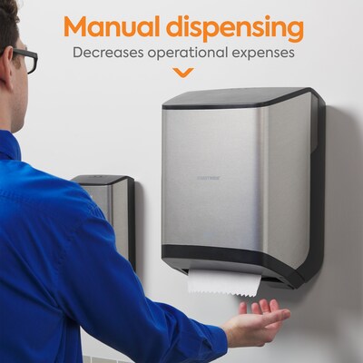 Coastwide Professional J-Series Manual Hardwound Paper Towel Dispenser, Black/Metallic (CWJMHT-S-CC)