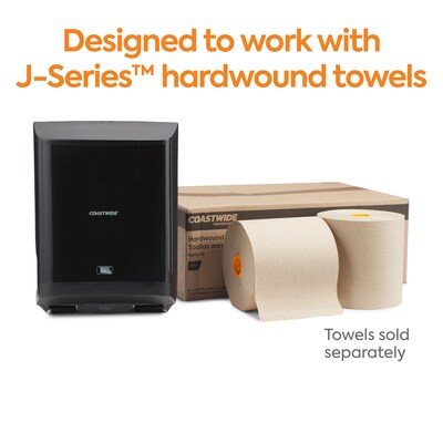 Coastwide Professional J-Series Automatic Hardwound Paper Towel Dispenser, Black (CWJAHT-B-CC)