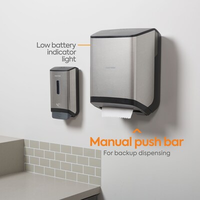 Coastwide Professional J-Series Manual Hardwound Paper Towel Dispenser, Black/Metallic (CWJMHT-S-CC)