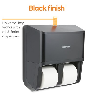 Coastwide Professional™ J-Series Quad Bath Tissue Dispenser, Black (CWJ4BT-B)