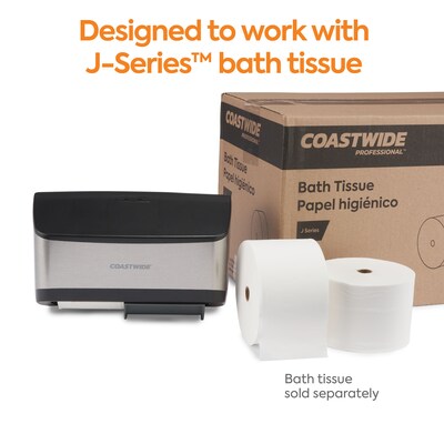 Coastwide Professional™ J-Series Duo Bath Tissue Dispenser, Black/Metallic (CWJ2BT-S)