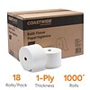 Coastwide Professional™ J-Series 1-Ply Small Core Bath Tissue, White, 3000 Sheets/Roll, 18 Rolls/Car