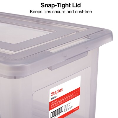 TRU RED™ Weather-Resistant File Box, Letter/Legal, Frost Gray, 4/Carton (TR57623CT)