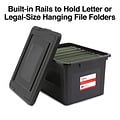 Staples Hanging File Box, Snap Lid, Letter/Legal Size, Black (TR57619)