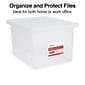 Staples Hanging File Box, Snap Lid, Letter/Legal Size, Clear, 4/Carton (TR57620CT)