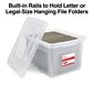 Staples Hanging File Box, Snap Lid, Letter/Legal Size, Clear, 4/Carton (TR57620CT)