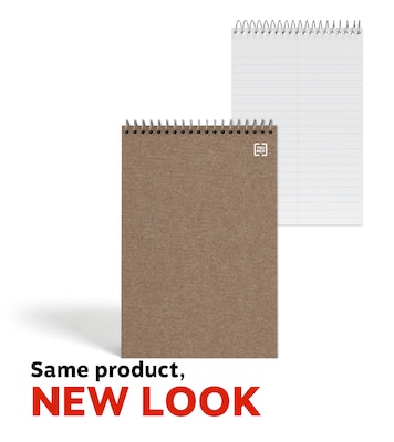 TRU RED™ Steno Pad, 6 x 9, Gregg Ruled, Kraft, 80 Sheets/Pad, Dozen (TR59940/TR58190)