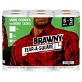 Brawny Tear-A-Square Kitchen Roll Paper Towels, 2-Ply, 96 Sheets/Roll, 6 Rolls/Pack (44276)