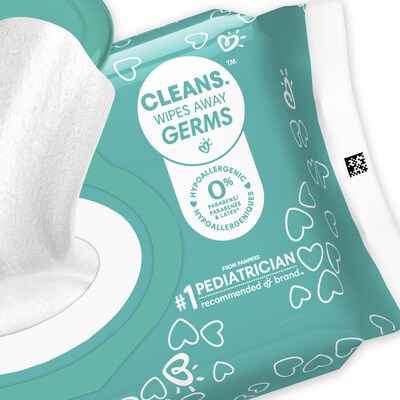 Pampers Unscented Complete Clean Baby Wipes, 720 Wipes/Pouch, 9 Pouches/Carton (75461)