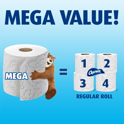 Charmin Ultra Soft 2-Ply Mega Toilet Paper, White, 244 Sheets/Roll, 4 Rolls/Pack, 6 Packs/Carton (01570)