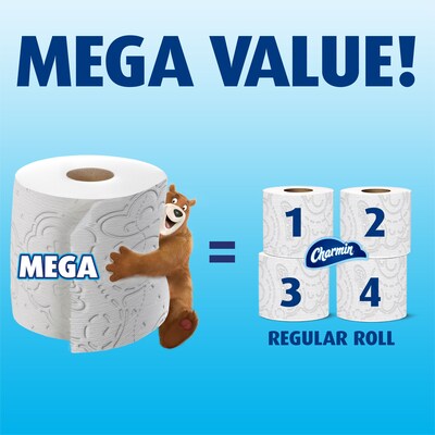 Charmin Ultra Soft Mega Toilet Paper, 2-Ply, White, 244 Sheets/Roll, 4 Rolls/Pack, 6 Packs/Carton (01570)