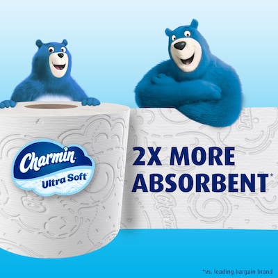 Charmin Ultra Soft Toilet Paper, 2-Ply, White, 366 Sheets/Roll, 6 Super Mega Rolls/Pack (61790/72673)