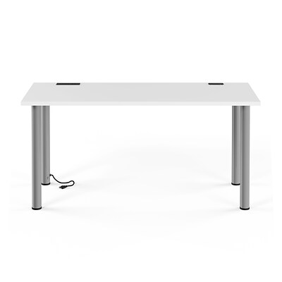 Union & Scale™ Essentials 60 Powered Computer and Writing Desk, White (UN56971)