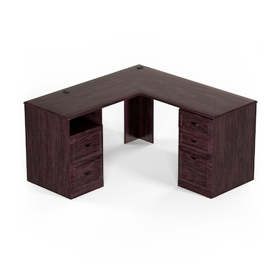 Quill Brand® Kendall Park L-Desk, Cherry (52493)