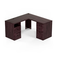 Quill Brand® Kendall Park L-Desk, Cherry (52493)