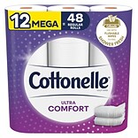 Cottonelle Ultra ComfortCare Toilet Paper, 12 Mega Rolls, Soft Bath Tissue (48596/54156)