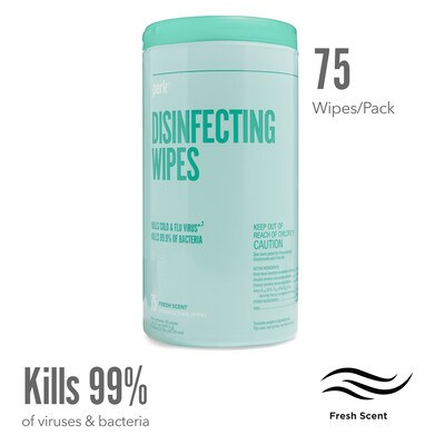Perk™ Disinfecting Wipes, Fresh, 75 Wipes, 6/Carton (PK56664CT)