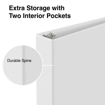 2" Simply™ View Binder with Round Rings, White, 12/Pack