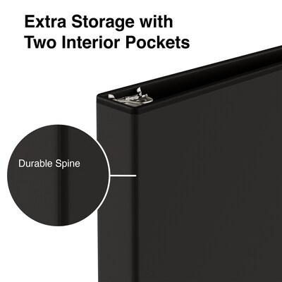 1-1/2"  Simply™ View Binders with Round Rings, Black, 12/Pack