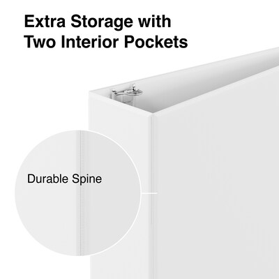 Simply® View Economy Binders with Round Rings, White, 3"