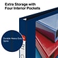 Staples® Heavy Duty 1" 3 Ring View Binder with D-Rings, Navy Blue (ST56268-CC)