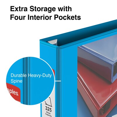 1-1/2" Heavy-Duty View Binder with D-Rings, Light Blue