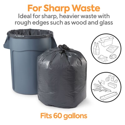 Coastwide Professional™ 55-60 Gallon Trash Bag, 38" x 58", Low Density, 1.5 mil, Black, 5 100 Bags/Box (CW25531)