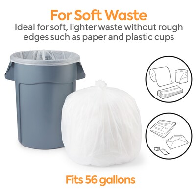 Coastwide Professional™ 50-56 Gallon Trash Bag, 43" x 48", High Density, 16 mic, Natural, 200 Bags/Box (CW18205)