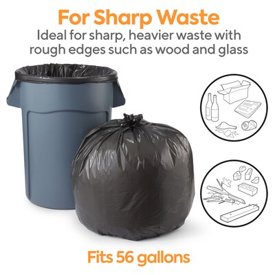 Coastwide Professional™ 50-56 Gallon Trash Bag, 43" x 48", Low Density, 0.95 mil, Black, 100 Bags/Box (CW18194)