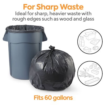 Coastwide Professional™ 55-60 Gallon Trash Bag, 38" x 58", Low Density, 1.8 mil, Black, 100 Bags/Box  (CW18207)