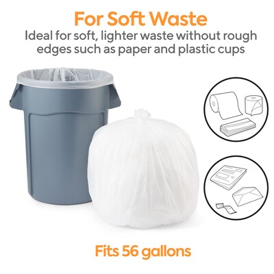 Coastwide Professional™ 50-56 Gallon Trash Bag, 43" x 48", High Density, 22 mic, Natural, 150 Bags/Box (CW19244)