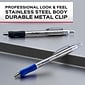 Paper Mate Profile Metal Barrel Retractable Ballpoint Pen, Medium Point, Blue Ink, 2/Pack (2130519)