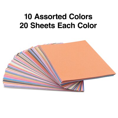 Staples® Construction Paper; 9x12", Assorted Colors