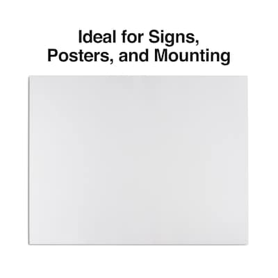 Staples Premium Poster Board, 22" x 28", White, 5/Pack (28128)