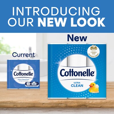 Cottonelle Ultra CleanCare 1-Ply Standard Toilet Paper, White, 312 Sheets/Roll, 24 Mega Rolls/Pack (53757)