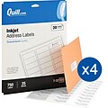 Quill Brand® Inkjet Address Labels, 1 x 2-5/8, White, 3,000 Labels (Compare to Avery 8160 & 8460)